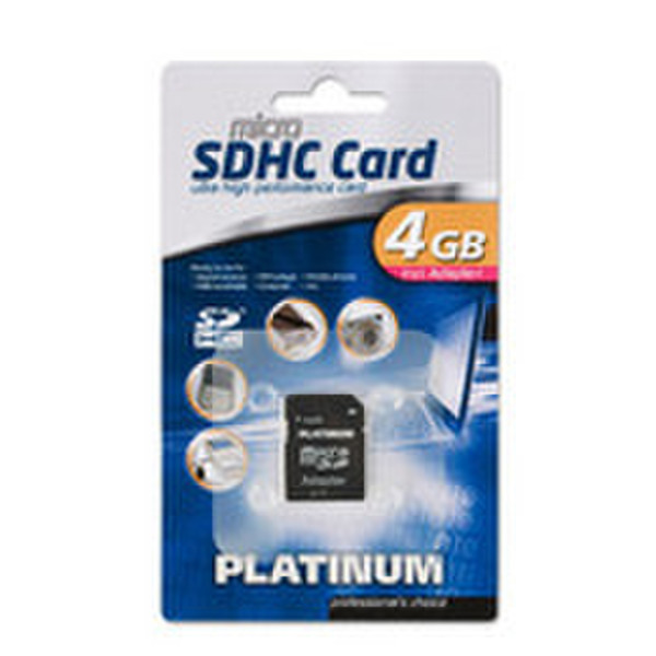 Bestmedia PLATINUM microSDHC Card (SD-Adapter) 4 GB Class6 4GB MicroSDHC Speicherkarte
