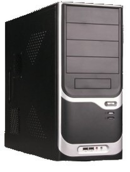 Antler PC - 375 Silver Midi-Tower Black,Silver computer case