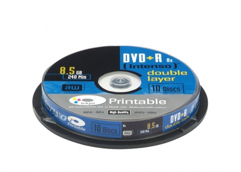 Intenso 1x10 DVD+R 8.5GB 8x Double Layer printable 8.5GB DVD+R 10Stück(e)