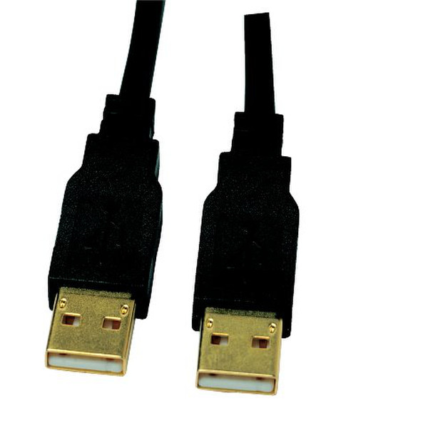 Addison USB 2.0 A-A Gold Extension cable 3m Schwarz USB Kabel