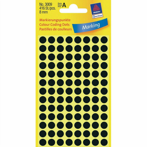 Avery Colour Coding Dots, Black self-adhesive label