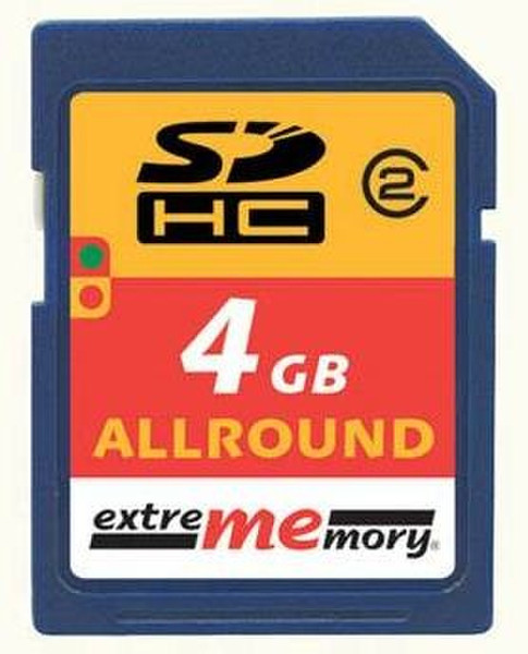 Extrememory 4GB SDHC Card Allround Class2 карта памяти