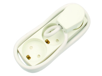 Sandberg Socketx3 w/ground plug. 1.5m. white. W/child safety