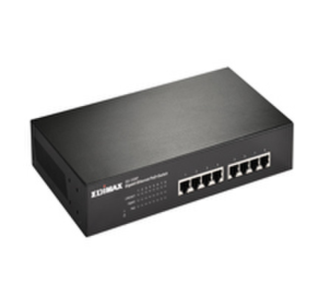Edimax GS-1008P Unmanaged Gigabit Ethernet (10/100/1000) Power over Ethernet (PoE) Black network switch