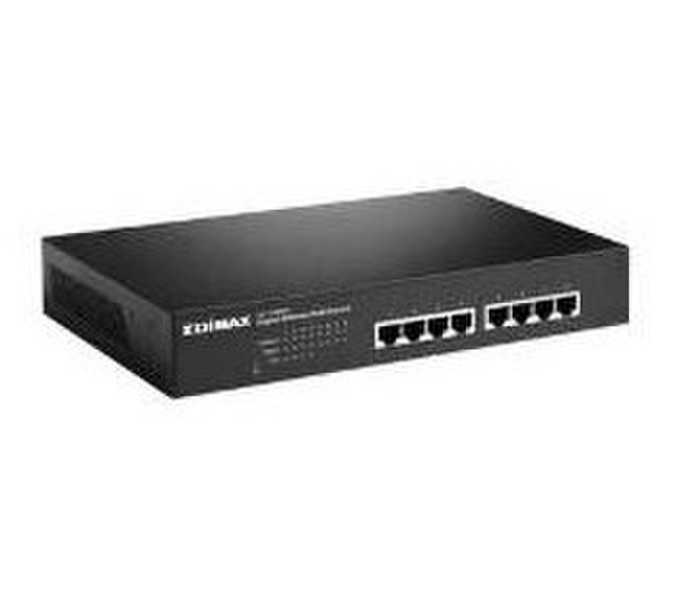 Edimax GS-1008PH Gigabit Ethernet (10/100/1000) Energie Über Ethernet (PoE) Unterstützung Schwarz Netzwerk-Switch