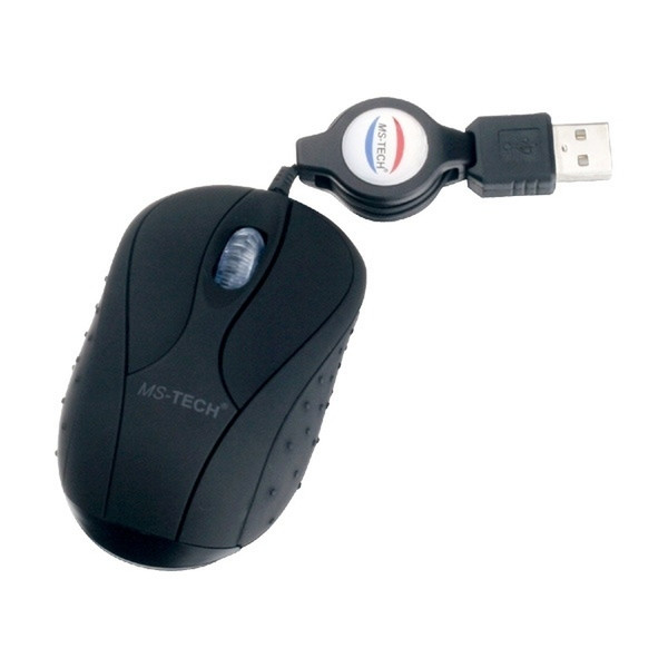 MS-Tech Laptop Mouse USB Оптический 800dpi Черный компьютерная мышь