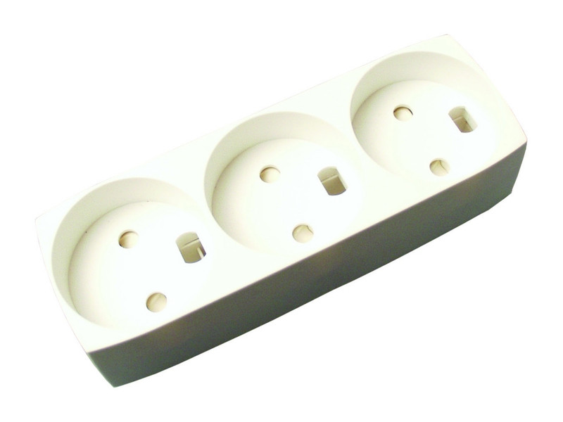 Sandberg Socketx3 w/ground. white