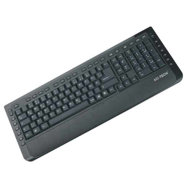 MS-Tech Flatkey USB Keyboard USB+PS/2 Black keyboard