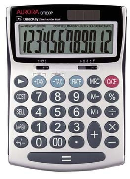 Aurora DT830P Desktop Basic calculator Silver
