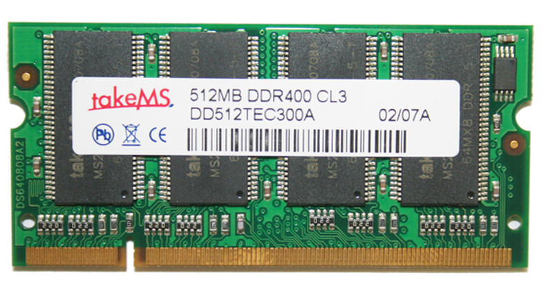 takeMS 512MB Memory Module 0.5GB DDR 400MHz Speichermodul