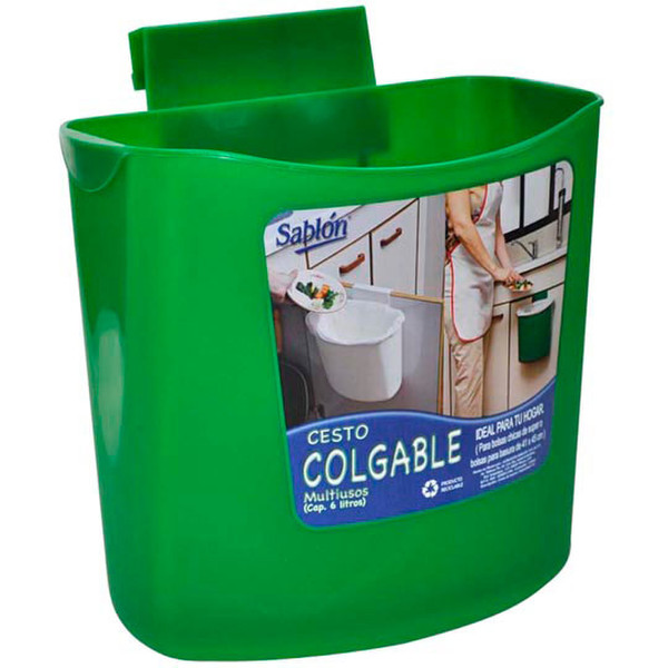 Azor 8116VD 6L Plastic Green waste basket
