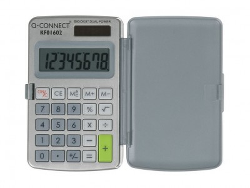 Q-CONNECT KF01602 Tasche Einfacher Taschenrechner Grau, Weiß Taschenrechner