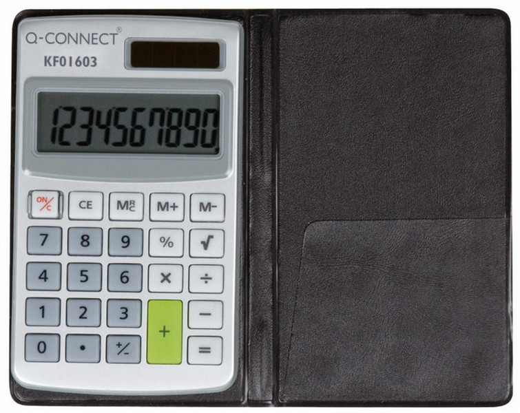 Q-CONNECT KF01603 Tasche Einfacher Taschenrechner Schwarz, Grau, Weiß Taschenrechner