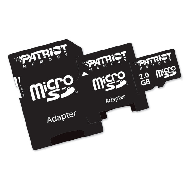 Patriot Memory 2GB microSD 3-in-1+ SD Adapter 2GB MicroSD memory card