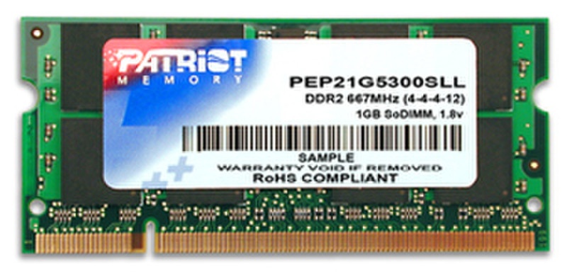 Patriot Memory DDR2 1GB PC2-5300 1ГБ DDR2 667МГц модуль памяти