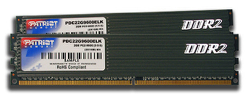 Patriot Memory DDR2 2GB (2 x 1GB) PC2-9600 2GB DDR2 memory module