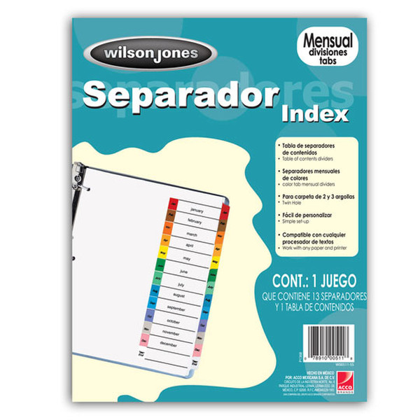 Acco P1368 Paper,Plastic Multicolour 12pc(s) divider