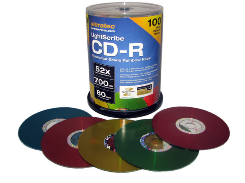 Aleratec 110117 52x CD-R Media - 700MB - 120mm Standard CD-RW 700MB 100pc(s)