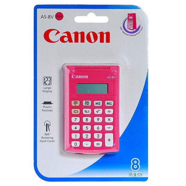 Canon AS-8 Pocket Basic calculator Pink