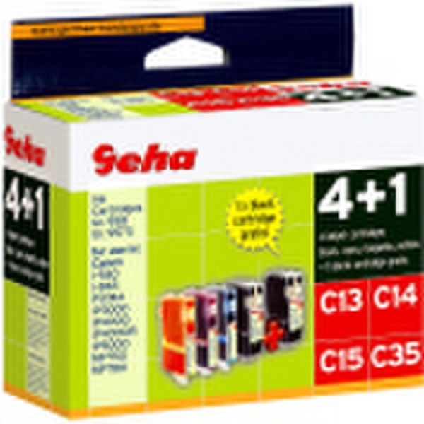 Geha C13-15,C35 Bonuspack 4+1 Canon Tintenpatrone