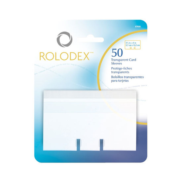 Rolodex 2 1/4 x 4 clear protectors визитная карточка