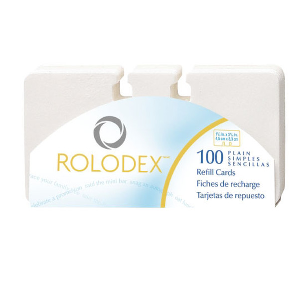 Rolodex 1 3/4 x 3 1/4 refill plain визитная карточка