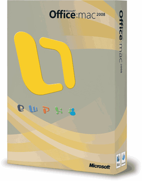 Microsoft Office 2008 for Mac - Complete package - 1 PC - DVD - Mac - Italian Full 1user(s) Italian