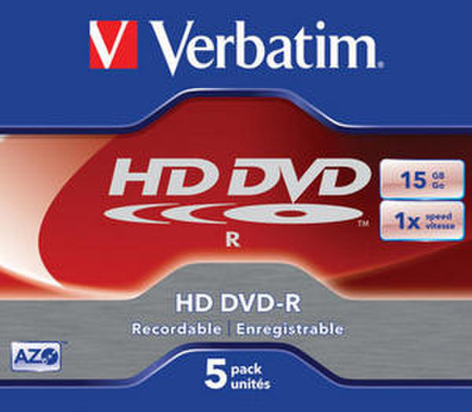 Verbatim HD DVD-R SL 1x 15GB DVD-R 5pc(s)