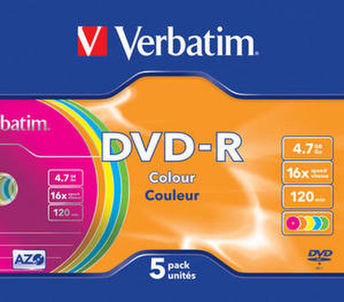 Verbatim DVD-R Colour 4.7ГБ DVD-R 5шт