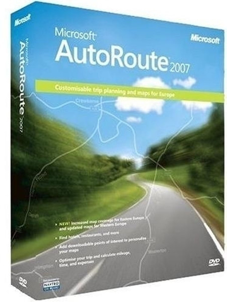 Microsoft AutoRoute 2007 Euro, DVD, Win32, IT
