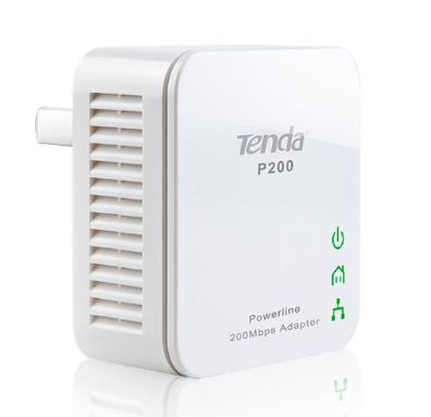 Tenda P200 200Mbit/s Eingebauter Ethernet-Anschluss Weiß 1Stück(e) PowerLine Netzwerkadapter