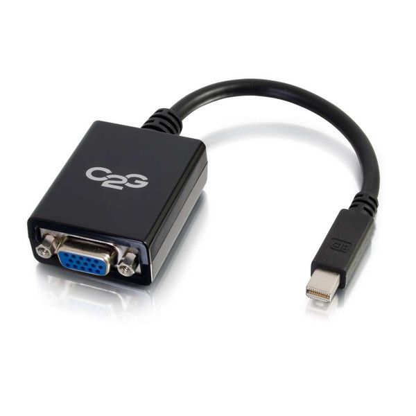 C2G 0.22m Mini DisplayPort to VGA 0.22m mini DisplayPort VGA (D-Sub) Schwarz Videokabel-Adapter