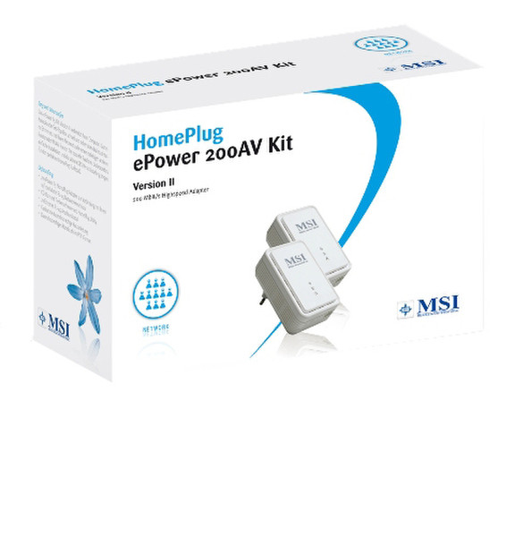 MSI MEGA ePower 200AV Kit Version II 200Мбит/с сетевая карта