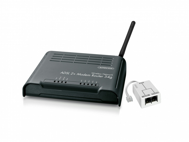 Sitecom Wireless Network ADSL 2+ Modem Router w/splitter 54g