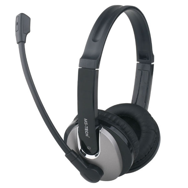 MS-Tech Multimedia Stereo Headset Стереофонический Черный гарнитура
