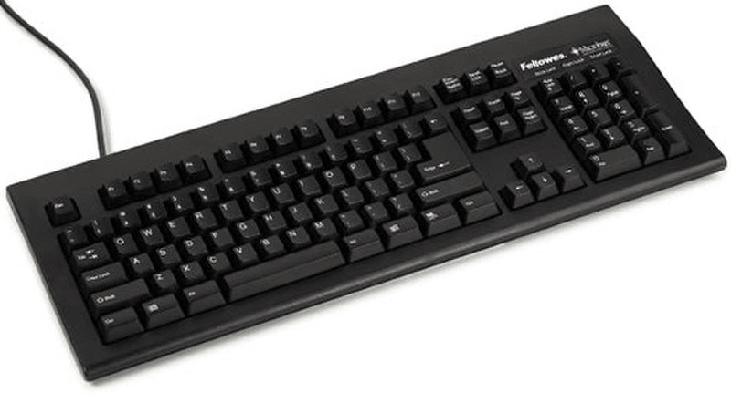 Fellowes Microban Keyboard Basic 105 PS/2 QWERTY Black keyboard