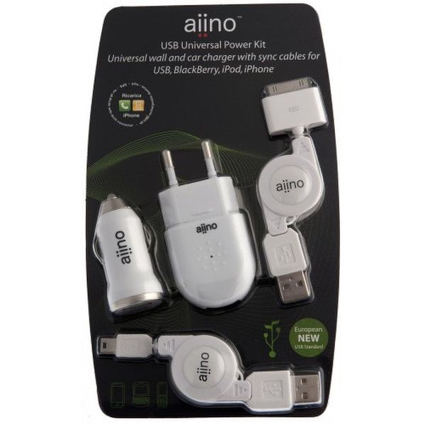 Aiino AIUSB-K Авто, Для помещений Белый зарядное для мобильных устройств