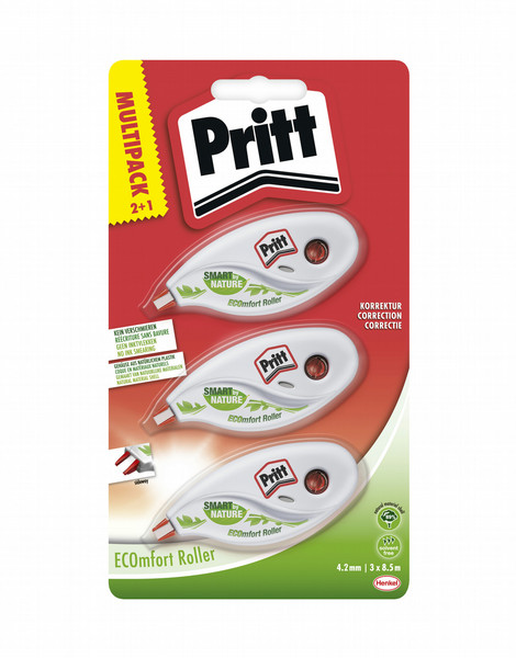 Pritt ECOmfort roller 2+1 pack 8.5м Белый 3шт корректирующая лента