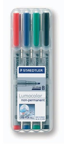 Staedtler 312 WP4 Черный, Синий, Коричневый, Зеленый, Оранжевый, Красный, Фиолетовый, Желтый 1шт маркер