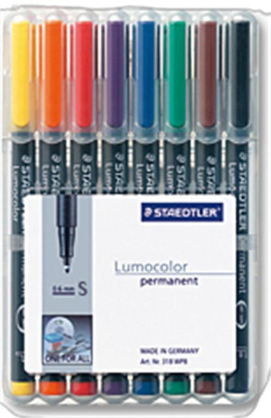 Staedtler 313 WP8 Черный, Синий, Коричневый, Зеленый, Оранжевый, Красный, Фиолетовый, Желтый 1шт перманентная маркер