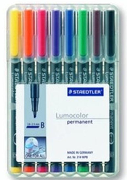 Staedtler 314 WP8 Черный, Синий, Коричневый, Зеленый, Оранжевый, Красный, Фиолетовый, Желтый 1шт перманентная маркер