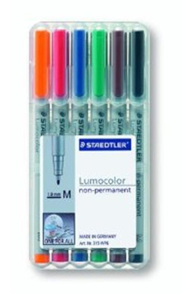 Staedtler 315 WP6 Черный, Синий, Коричневый, Зеленый, Оранжевый, Красный 1шт маркер