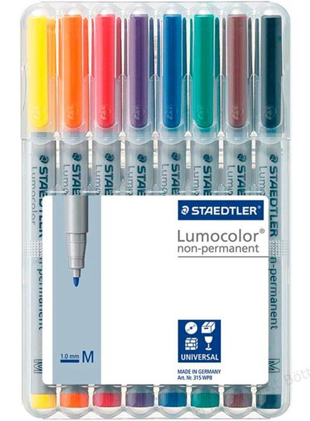 Staedtler 315 WP8 Черный, Синий, Коричневый, Зеленый, Оранжевый, Красный, Фиолетовый, Желтый 1шт маркер