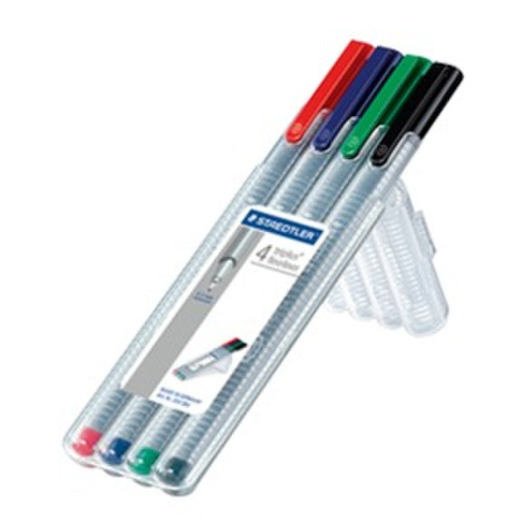 Staedtler 334 SB4 Черный, Синий, Зеленый, Красный 1шт капиллярная ручка