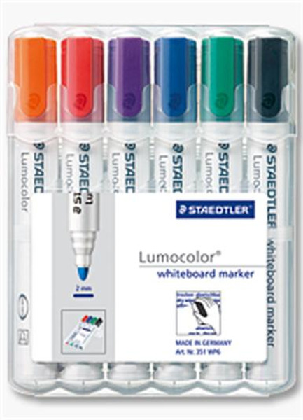 Staedtler 351 WP6 Черный, Синий, Зеленый, Оранжевый, Красный, Фиолетовый 6шт маркер