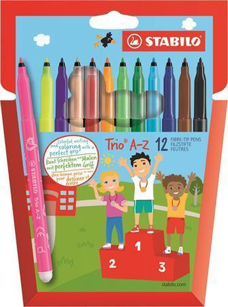 Stabilo Trio A–Z Fine Разноцветный 12шт фломастер