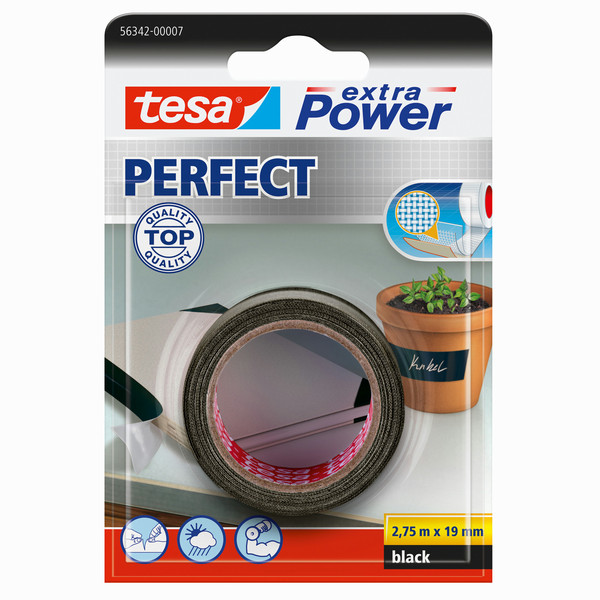 TESA extra Power Perfect 2.75m Stoff Schwarz 1Stück(e) Klebeband für das Büro