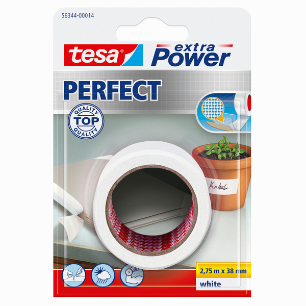 TESA extra Power Perfect 2.75м Ткань Белый 1шт канцелярская/офисная лента