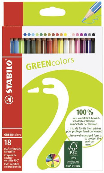 Stabilo GREENcolors 18шт цветной карандаш
