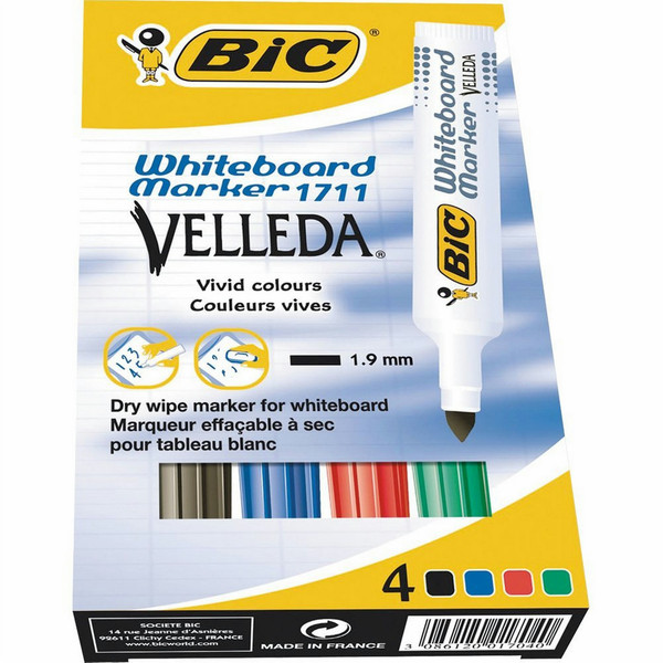 BIC Whiteboard Marker 1711 Bullet tip Multi 4pc(s) marker